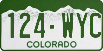 CO license plate 124WYC