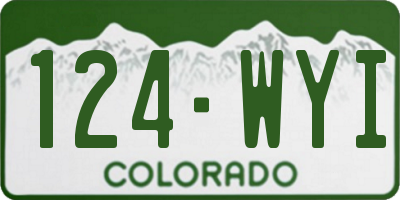 CO license plate 124WYI