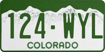 CO license plate 124WYL