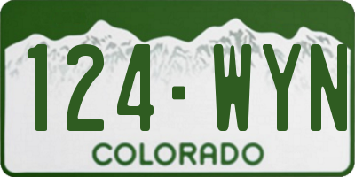 CO license plate 124WYN