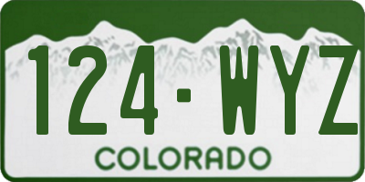 CO license plate 124WYZ