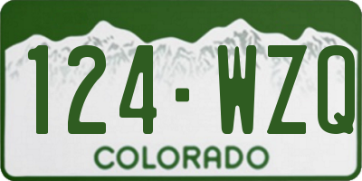 CO license plate 124WZQ