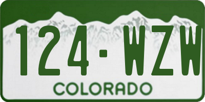 CO license plate 124WZW