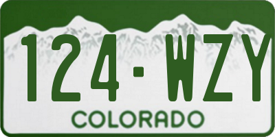 CO license plate 124WZY
