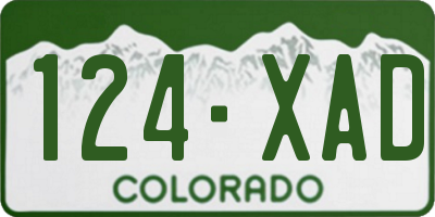 CO license plate 124XAD