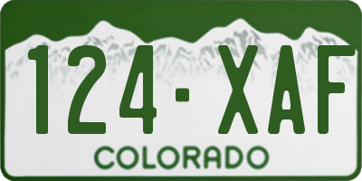 CO license plate 124XAF