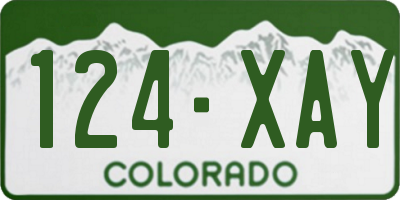 CO license plate 124XAY