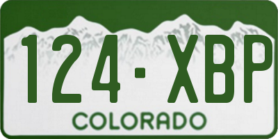 CO license plate 124XBP