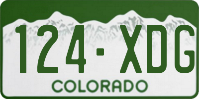 CO license plate 124XDG