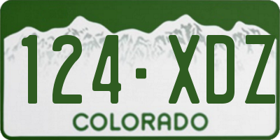 CO license plate 124XDZ