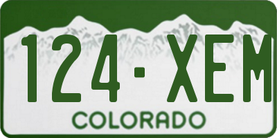 CO license plate 124XEM