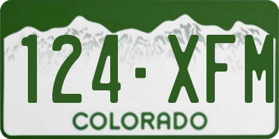 CO license plate 124XFM