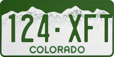CO license plate 124XFT