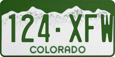 CO license plate 124XFW