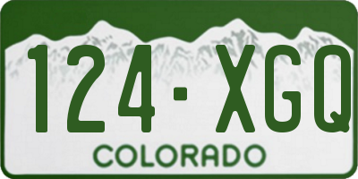CO license plate 124XGQ