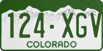 CO license plate 124XGV