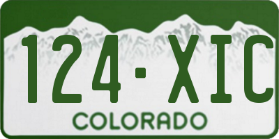 CO license plate 124XIC