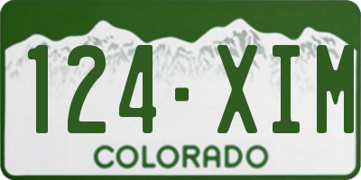 CO license plate 124XIM