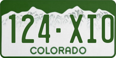 CO license plate 124XIO