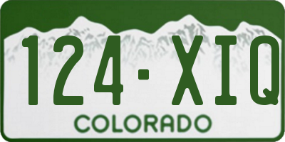 CO license plate 124XIQ