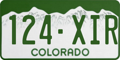 CO license plate 124XIR