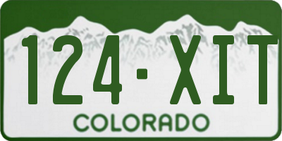 CO license plate 124XIT