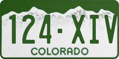 CO license plate 124XIV