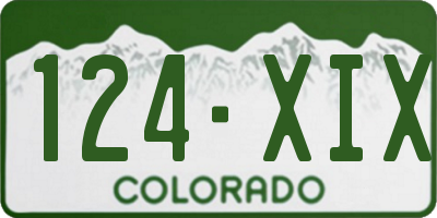 CO license plate 124XIX