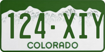 CO license plate 124XIY