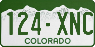 CO license plate 124XNC