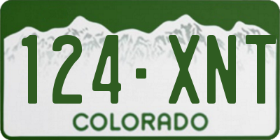 CO license plate 124XNT