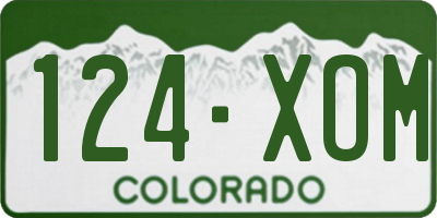 CO license plate 124XOM
