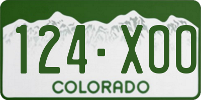 CO license plate 124XOO