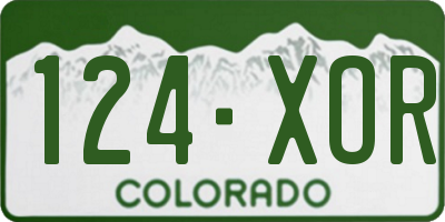 CO license plate 124XOR
