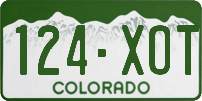 CO license plate 124XOT