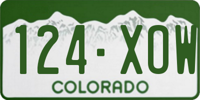 CO license plate 124XOW