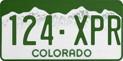 CO license plate 124XPR