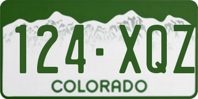 CO license plate 124XQZ