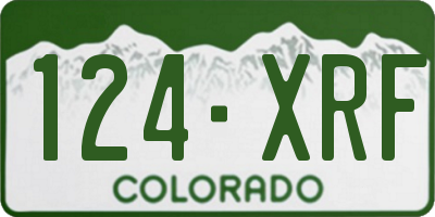 CO license plate 124XRF