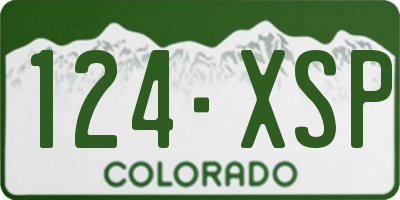 CO license plate 124XSP
