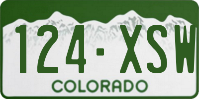 CO license plate 124XSW