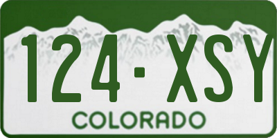 CO license plate 124XSY