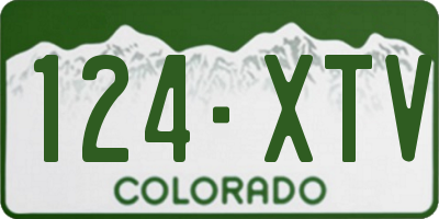 CO license plate 124XTV