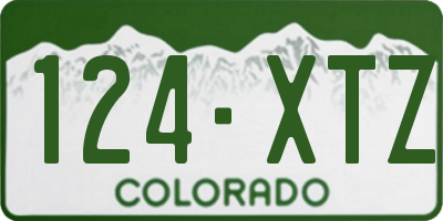 CO license plate 124XTZ