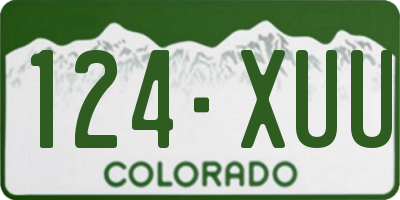 CO license plate 124XUU