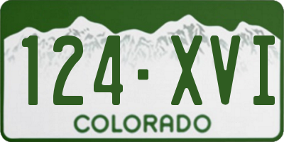 CO license plate 124XVI
