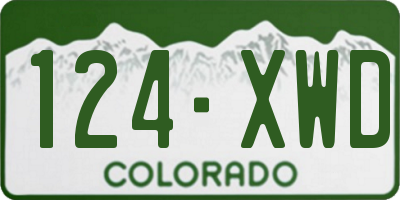 CO license plate 124XWD
