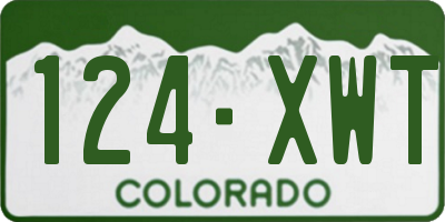 CO license plate 124XWT