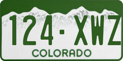 CO license plate 124XWZ