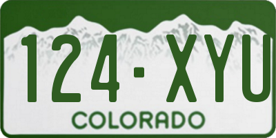 CO license plate 124XYU